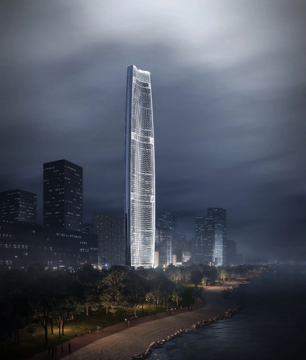 華中最高樓-武漢綠地中心采用天宇金屬礦棉集成天花60000平米